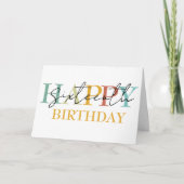 Carte Joyeux âge d'anniversaire Personnalisé couleur sim (Devant)