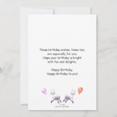Carte Joyeux agneaux d'anniversaire pour Twins Flat (Dos)