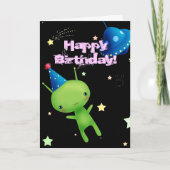 Carte Joyeux Alien de l'espace d'anniversaire (Devant)