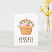 Carte Joyeux Alleluja, Joyeuses Pâques polonaises (Fleur jaune)