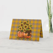 Carte Joyeux Ami-Action ! | Citrouille de tournesols (Devant)