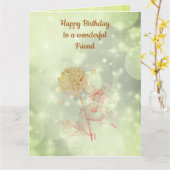 Carte Joyeux Ami d'anniversaire (Fleur jaune)