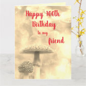 Carte Joyeux ami du 100e anniversaire (Fleur jaune)