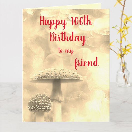 Carte Joyeux ami du 100e anniversaire (Fleur jaune)