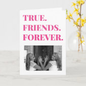 Carte Joyeux ami-versaire Photo d'amis véritables  (Fleur jaune)