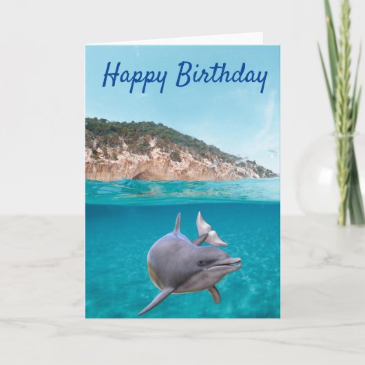 Carte Joyeux Amour Dauphin Anniversaire (Devant)