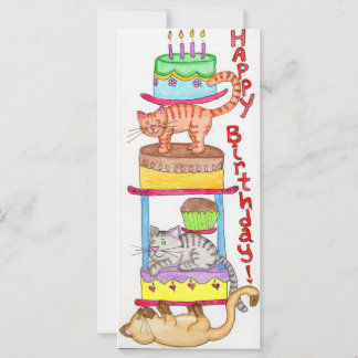 Carte Joyeux Amoureux des chats d'anniversaire