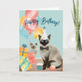 Carte Joyeux Amoureux des chats d'anniversaire | Texte m (Devant)