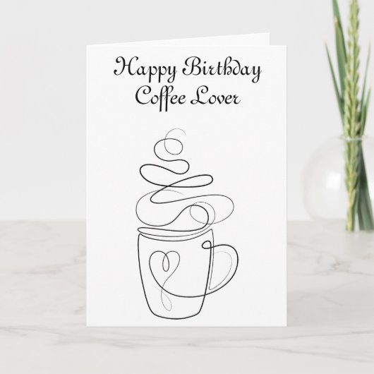 Carte Joyeux Amoureux du café d'anniversaire (Devant)