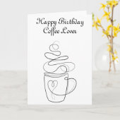 Carte Joyeux Amoureux du café d'anniversaire (Fleur jaune)