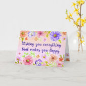 Carte Joyeux anniversaire (Fleur jaune)