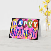 Carte Joyeux anniversaire (Fleur jaune)