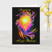 Carte Joyeux anniversaire (Fleur jaune)