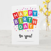 Carte Joyeux anniversaire (Fleur jaune)