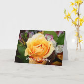 Carte Joyeux anniversaire (Fleur jaune)