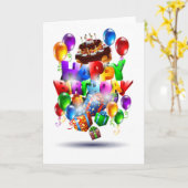 Carte Joyeux anniversaire (Fleur jaune)