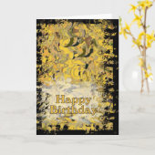 Carte Joyeux anniversaire (Fleur jaune)