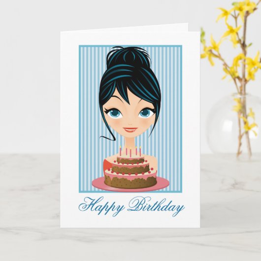 Carte Joyeux anniversaire (Fleur jaune)