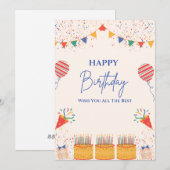 CARTE JOYEUX ANNIVERSAIRE (Devant / Derrière)