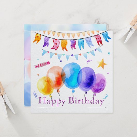 Carte Joyeux anniversaire (Devant/Arrière en situation)