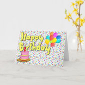 Carte Joyeux anniversaire (Fleur jaune)