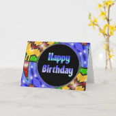 Carte Joyeux anniversaire (Fleur jaune)