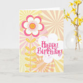 Carte Joyeux anniversaire (Fleur jaune)