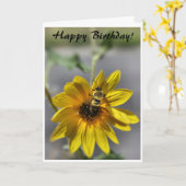 Carte Joyeux anniversaire (Fleur jaune)