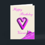Carte Joyeux anniversaire<br><div class="desc">Its the Impossible In fuchsia,  witan I LOVE YOU message in the corner</div>