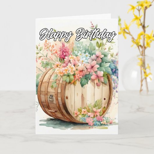 Carte Joyeux anniversaire (Fleur jaune)