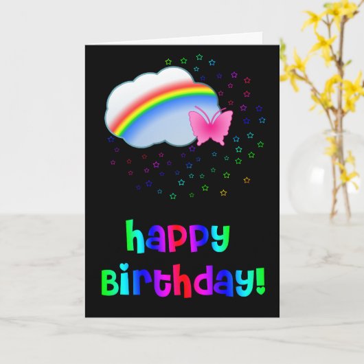 Carte Joyeux anniversaire (Fleur jaune)