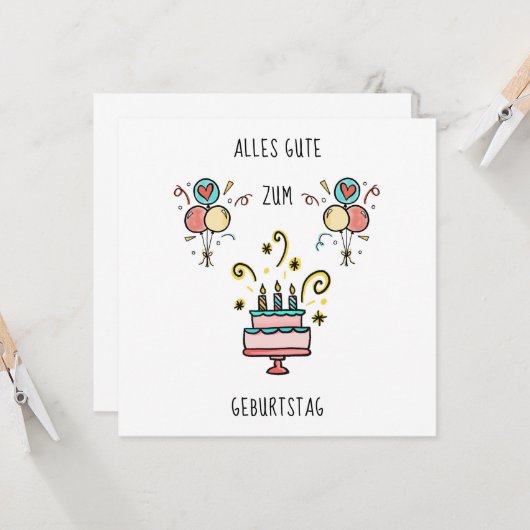 Carte Joyeux anniversaire (Devant/Arrière en situation)