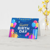 Carte Joyeux anniversaire (Fleur jaune)