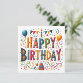 Carte Joyeux Anniversaire (Debout devant)