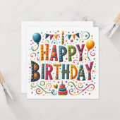 Carte Joyeux Anniversaire (Devant/Arrière en situation)