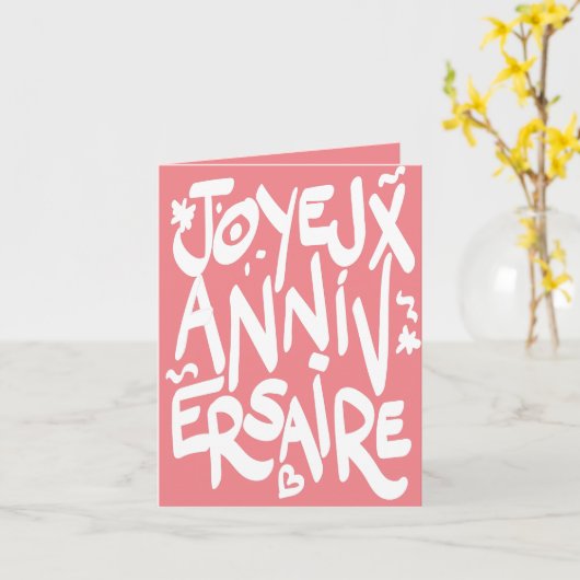 Carte Joyeux anniversaire (Fleur jaune)