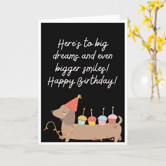 Carte Joyeux anniversaire (Fleur jaune)