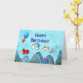 Carte Joyeux anniversaire (Fleur jaune)