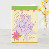 Carte Joyeux anniversaire (Fleur jaune)