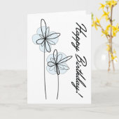 Carte Joyeux anniversaire (Fleur jaune)