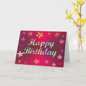 Carte Joyeux anniversaire (Fleur jaune)