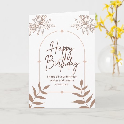 Carte Joyeux Anniversaire  (Fleur jaune)
