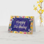 Carte Joyeux anniversaire (Fleur jaune)