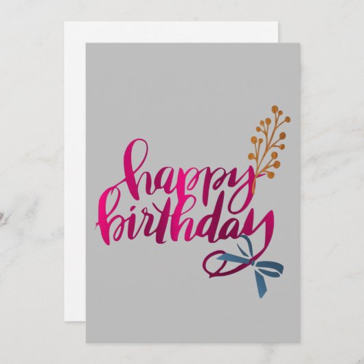 Carte Joyeux Anniversaire (Devant / Derrière)