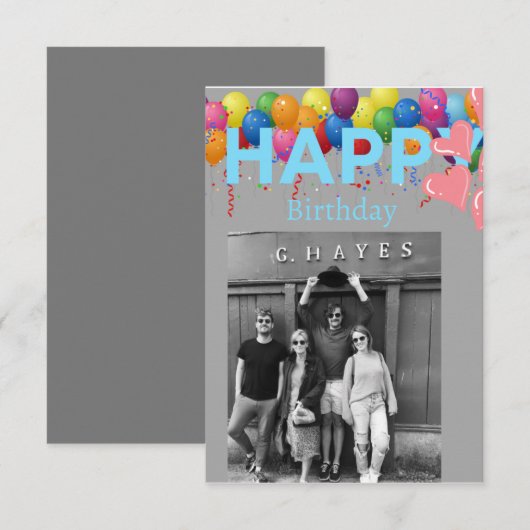 Carte Joyeux anniversaire (Devant / Derrière)