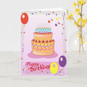 Carte Joyeux anniversaire (Fleur jaune)