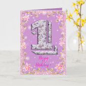 Carte Joyeux anniversaire 1 (Fleur jaune)