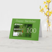 Carte Joyeux anniversaire 100e (Fleur jaune)