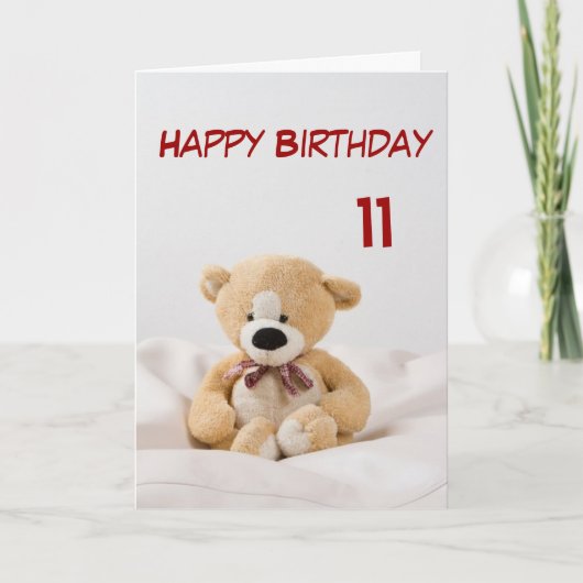 Carte Joyeux Anniversaire 11e Thème Ours En Conflit (Devant)