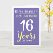 Carte Joyeux anniversaire 16 ans (Fleur jaune)